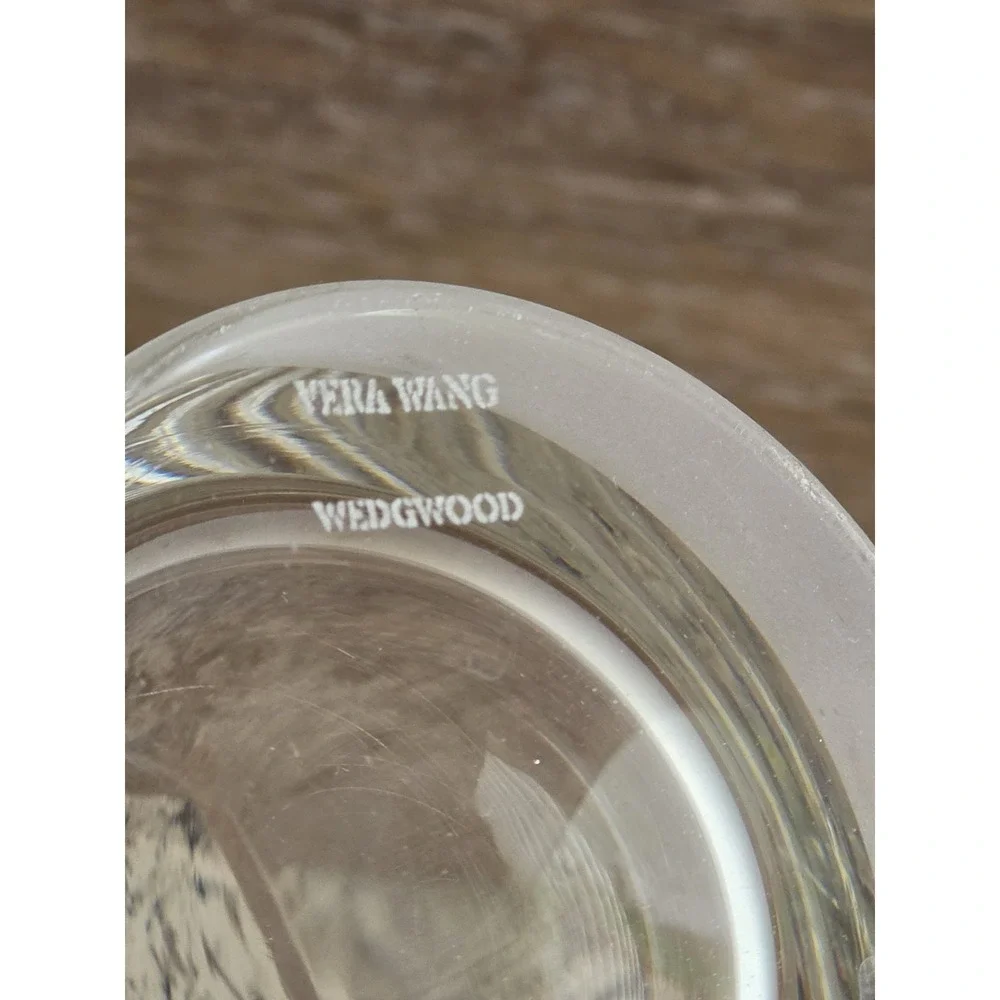 Vera Wang Wedgwood Double Old Fashioned Heavy Glasses Frosted Bottom Set of 2